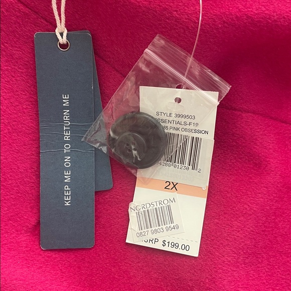 NWT Court & Rowe Fuschia Wool Blend Lined Single-Breasted Trench Coat Women's 2X - Picture 8 of 9